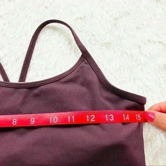 Lululemon Burgundy Spaghetti Strap Lined Compression Athletic Yoga Tank - Picture 9 of 10